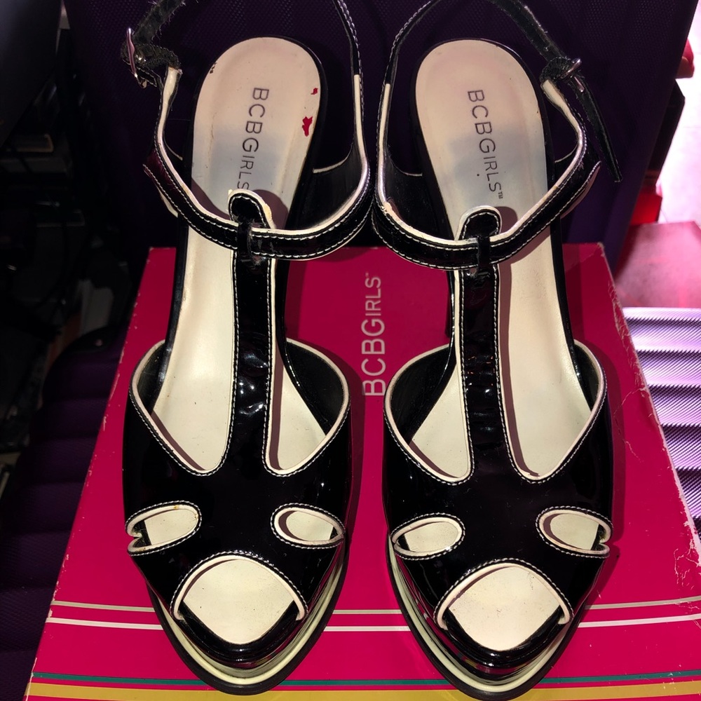 BCBGirls high heel paten leather shoes